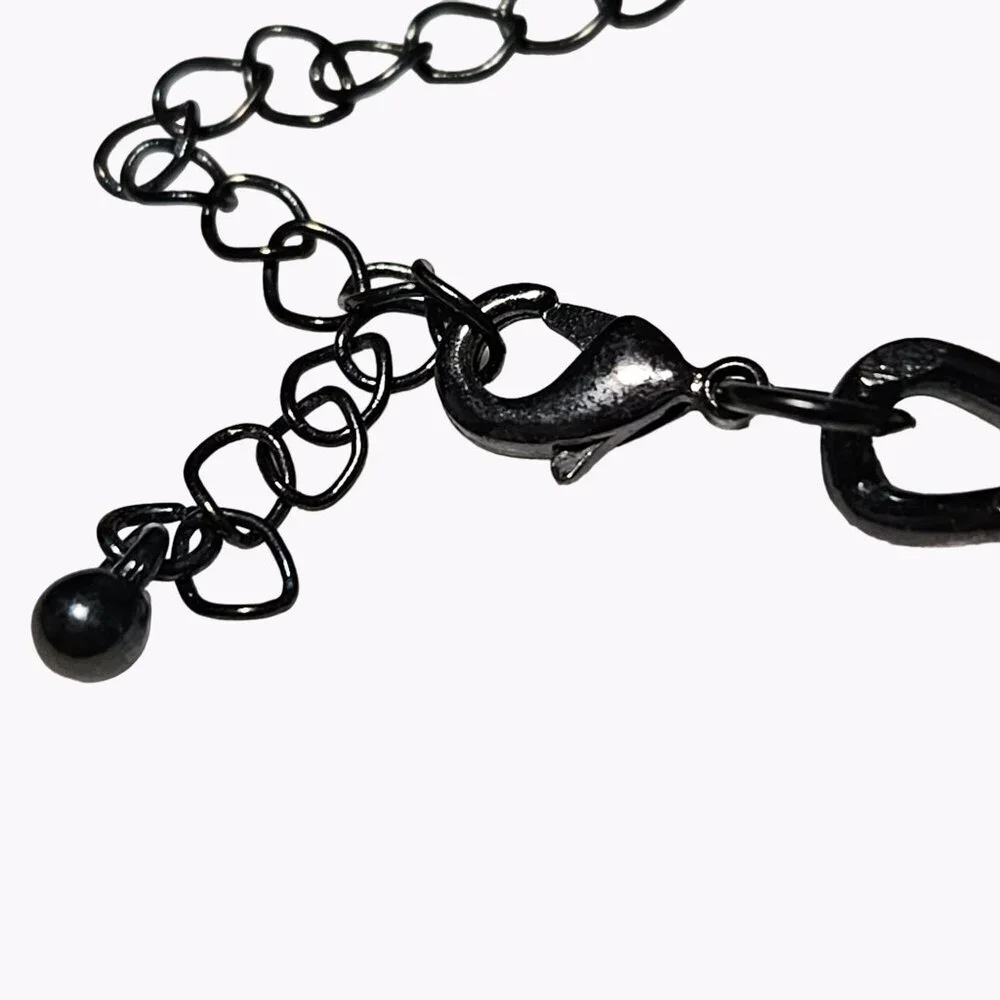 Elegant Floral Chunky Statement Necklace Black Gem Rhinestone Fashion Jewelry